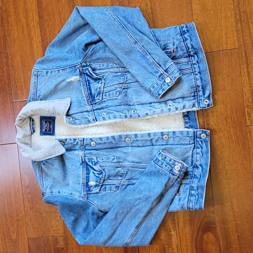Abercrombie and Fitch Sherpa Lined Denim Jacket